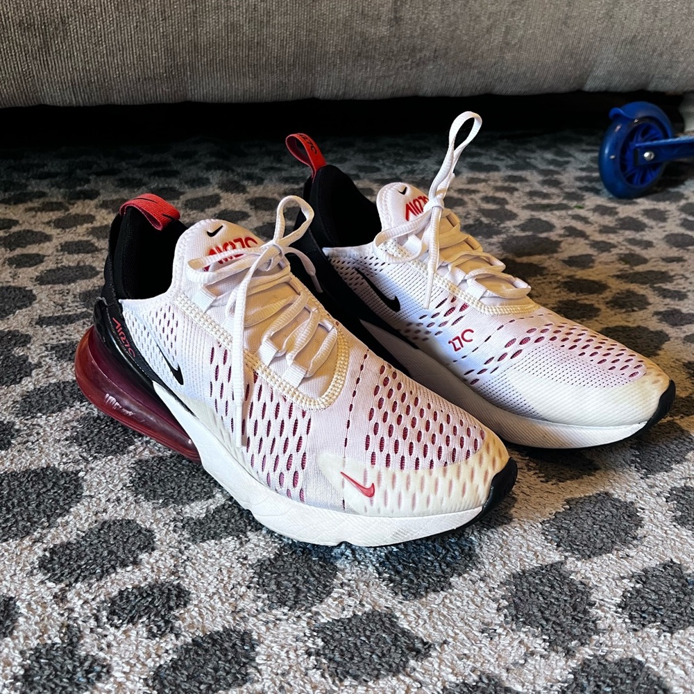 Nike Air Max 270 White with Orange and Black Accents